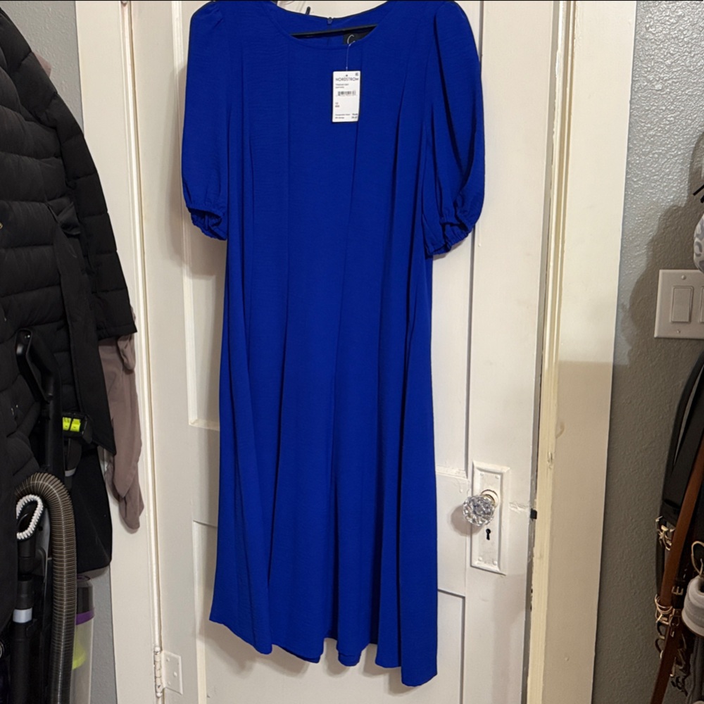 Connected Apparel Royal Blue Midi Dress